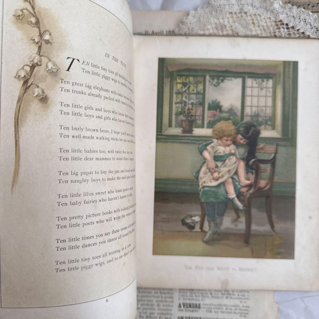 稀少1886年　美しいアンティーク絵本ヴィクトリアン洋書ジャンクジャーナル古書