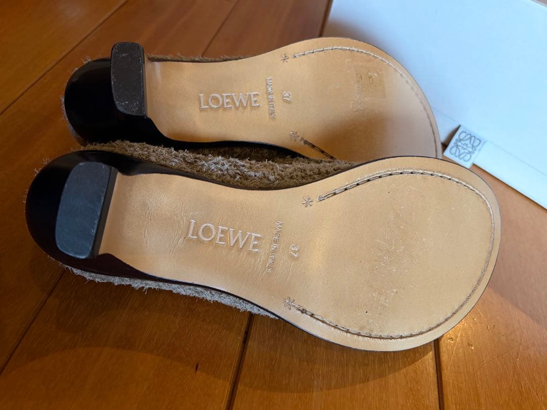 LOEWE ロエベ　カンポローファー 37 デニムブルー　内袋付き