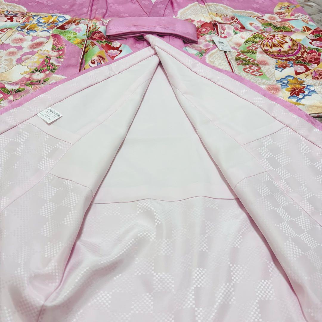 【新品】日本製 豪華大鞠刺繍入/お宮参り 祝着 産着 女の子 /襦袢付 ピンク