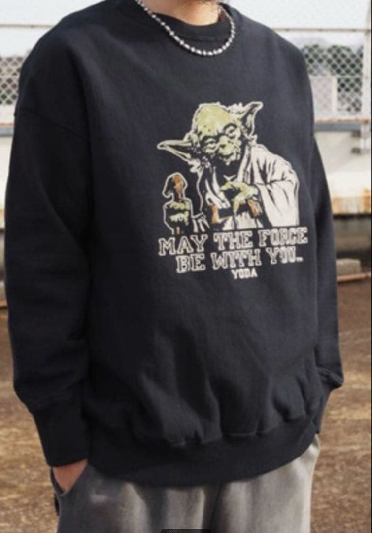 即完品　BOWWOW Yoda sweat サイズXL フロッキープリント