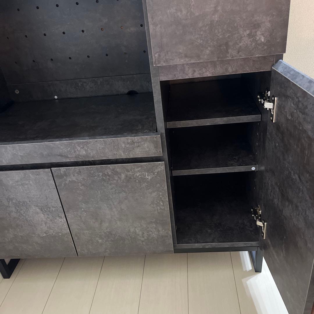 ストーングレー キッチン収納　カップボード　食器棚