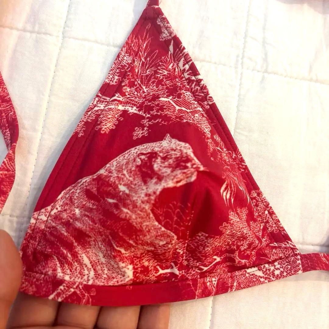 Dior セパレート水着・ビキニ Sサイズ 赤　トワルドジュイ柄　上下セット