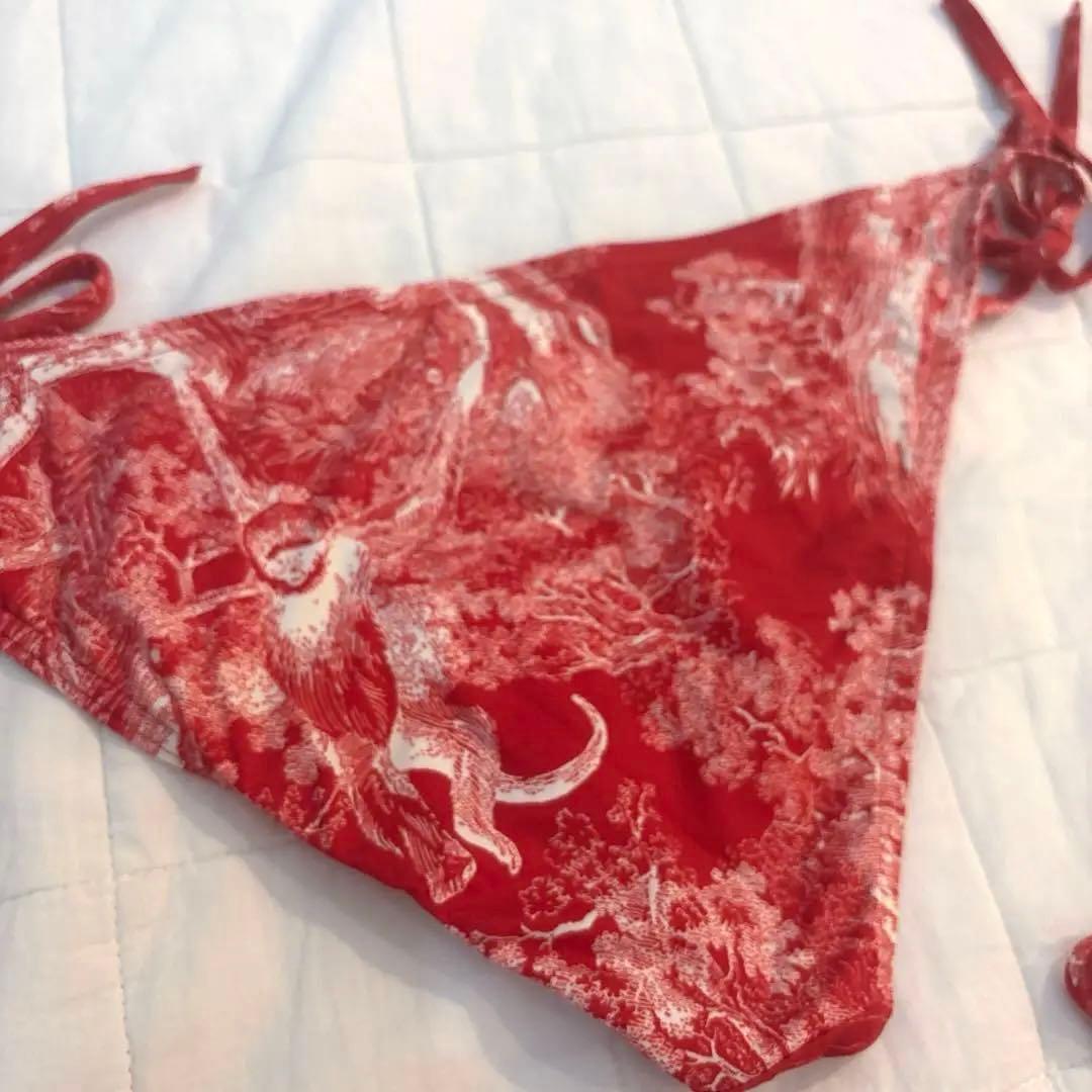 Dior セパレート水着・ビキニ Sサイズ 赤　トワルドジュイ柄　上下セット