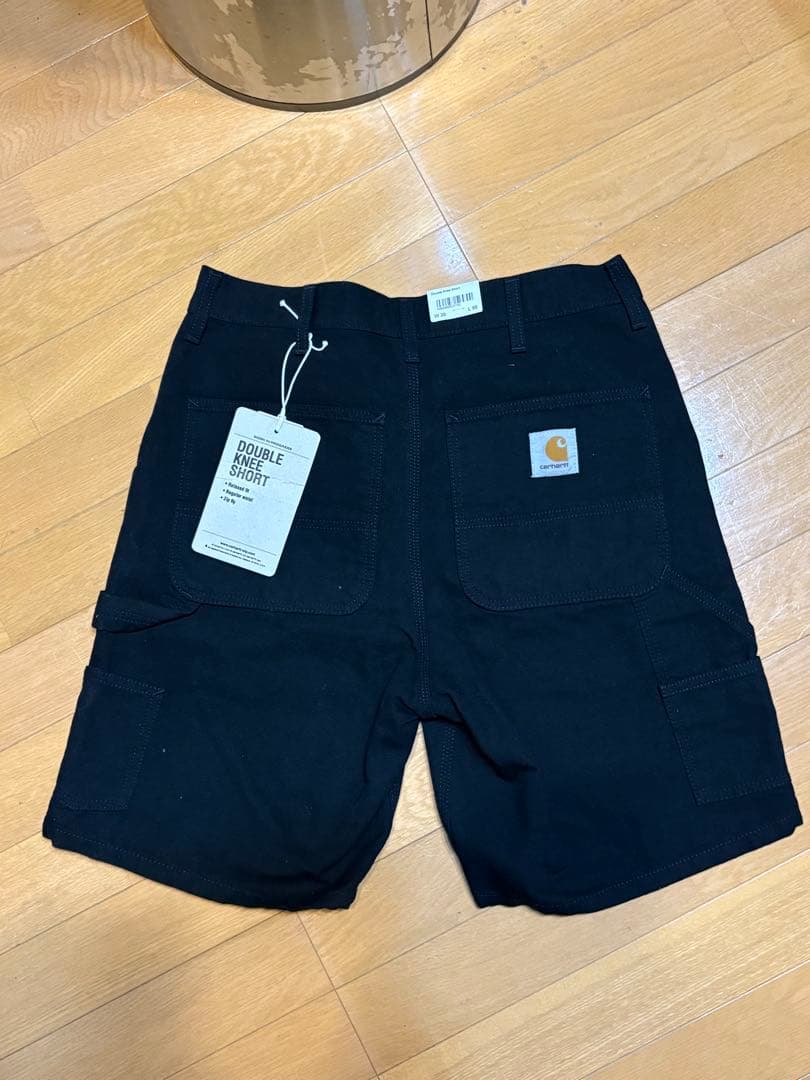 Carharttダブルニーカーゴパンツブラックショーツハーフパンツワークパンツ