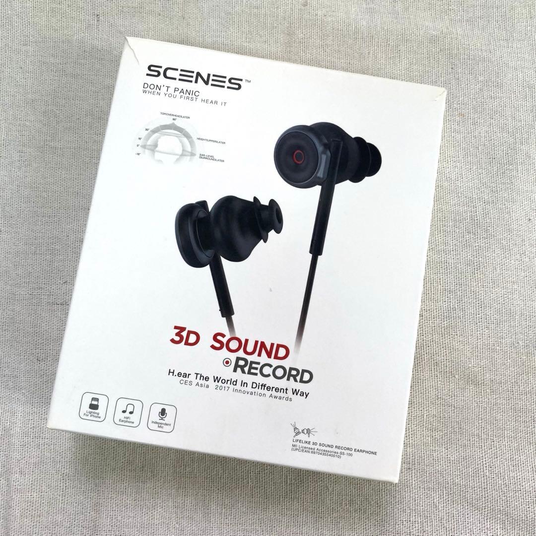 SCENES Lifelike 3Dサウンド録音 マイク付きイヤホン ASMR