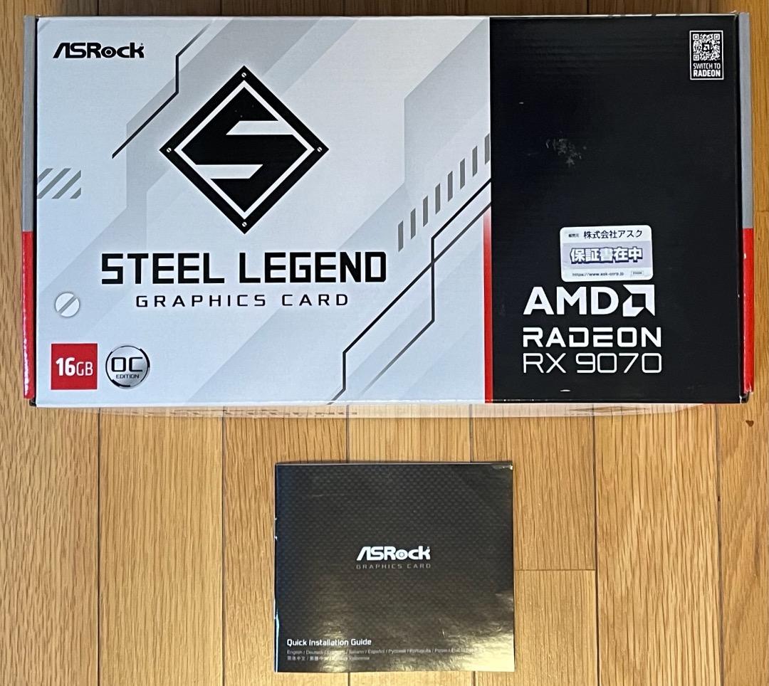 ASRock Radeon RX9070 グラフィックボード（白） 16GB