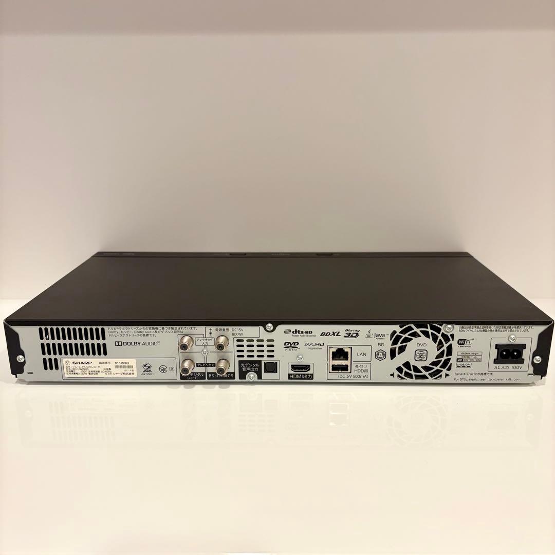 【美品】SHARP シャープ ブルーレイレコーダー BD-UW2200