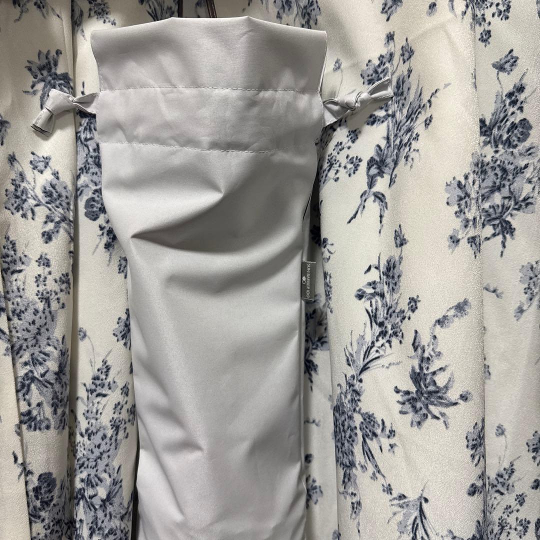 サンバリア100２段折 フリル /(ホワイト, 木ストレート手元)