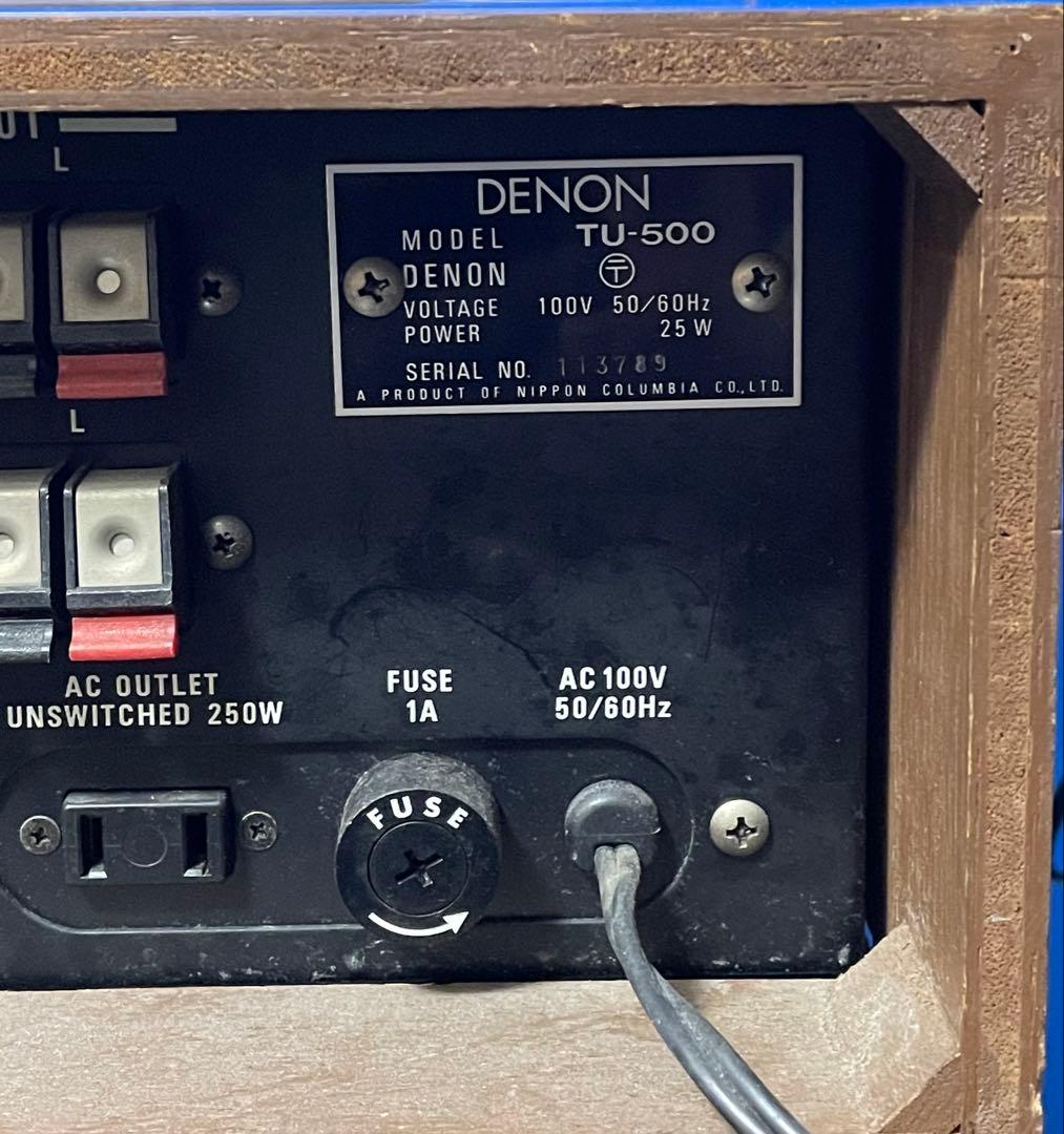 DENON FMチューナー　TU-500 通電のみ　現状品
