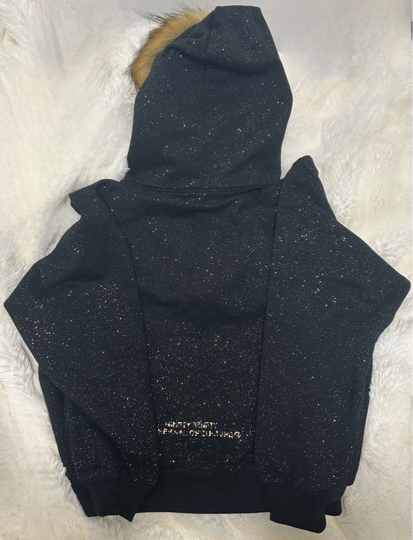 90 Logo Glitter Fur Zip Hoodie 限定価格