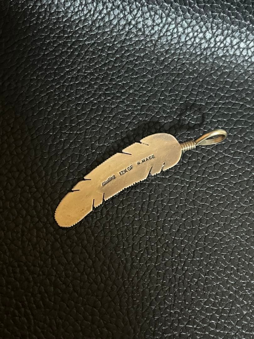navajo ターコイズ フェザー h.mace 12k GF sterling
