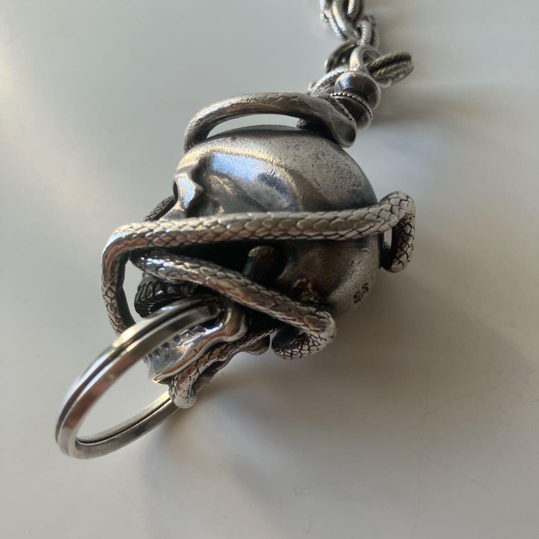 重厚カムタム トライゴッドTryGod スネークスカルキーチェーン 925