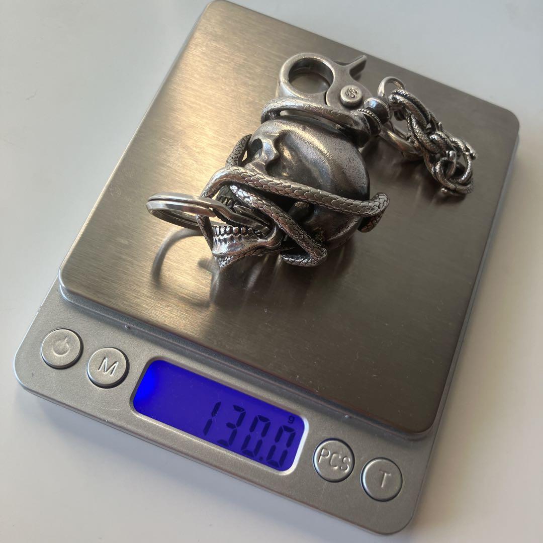 重厚カムタム トライゴッドTryGod スネークスカルキーチェーン 925