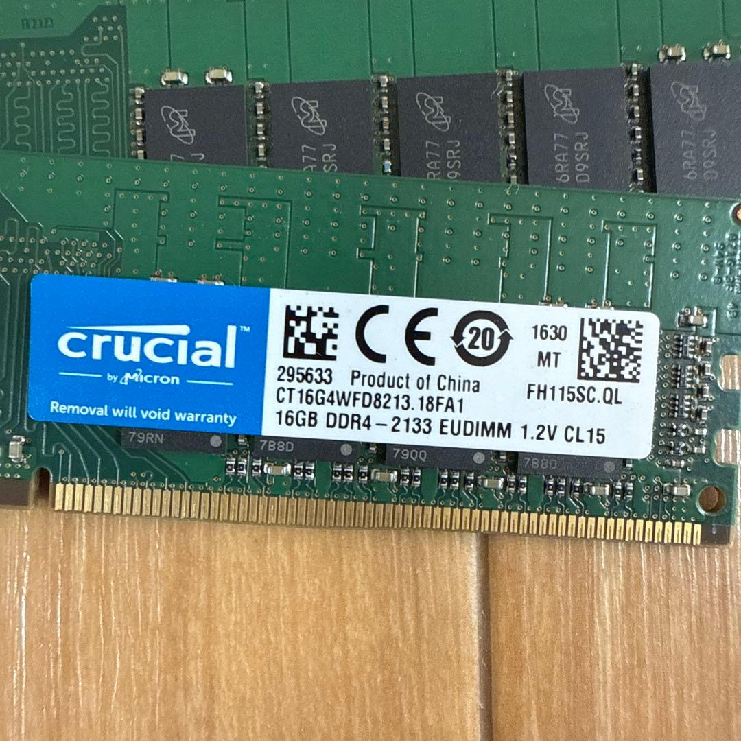 Crucial サーバー用メモリ ddr4 2133 16GB 4枚動作品