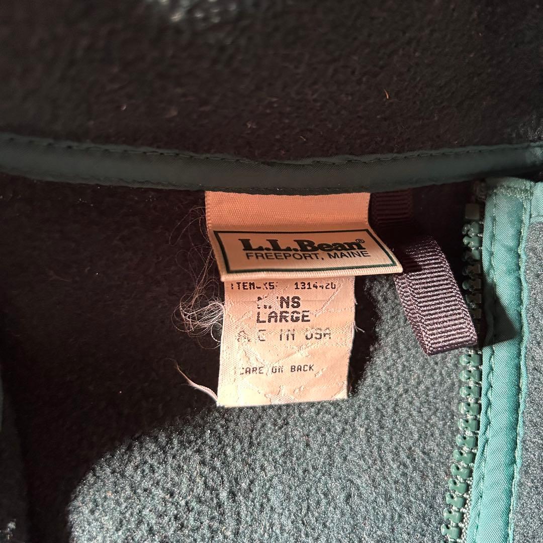 80s90s エルエルビーン フリースベスト USA製 L グリーン フルジップ