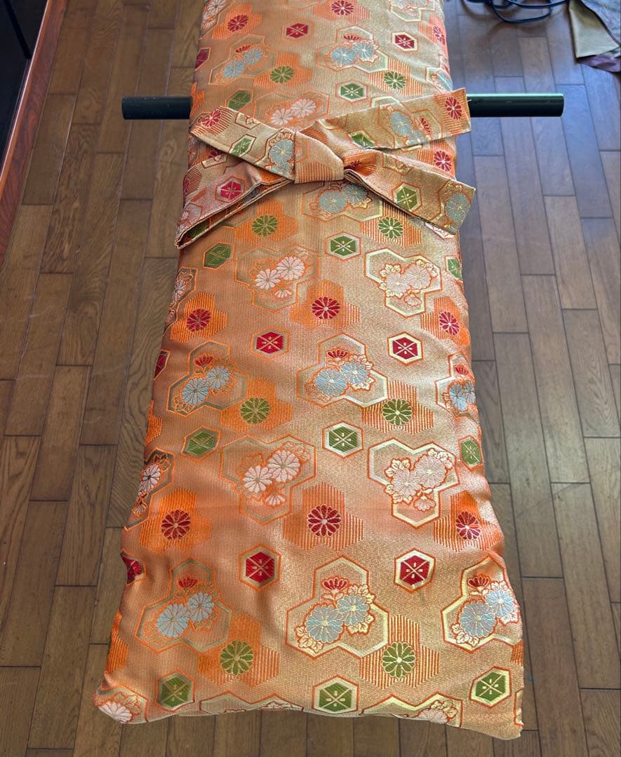 送料無料　木製筝 13本弦 和柄カバー付き