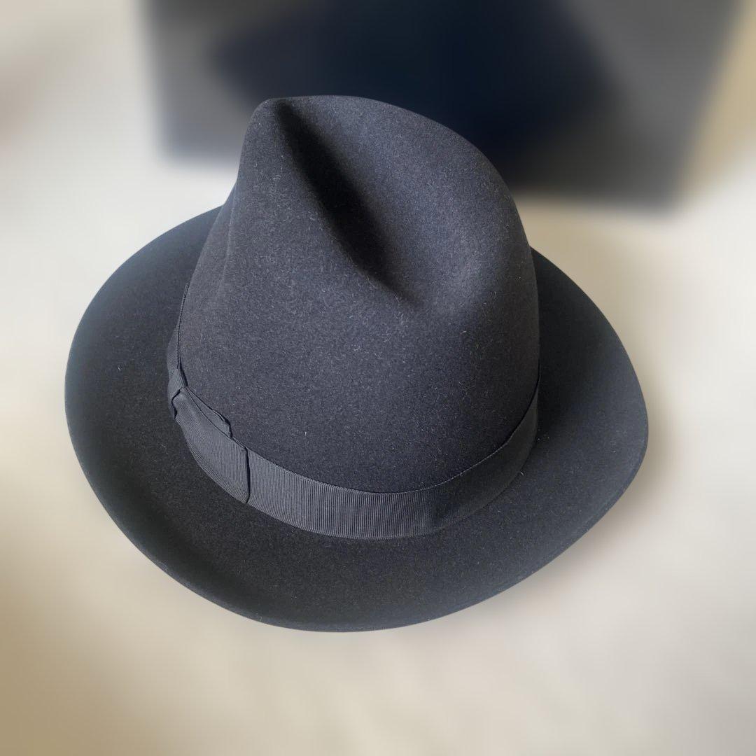 Borsalino ブラックフェルトハット