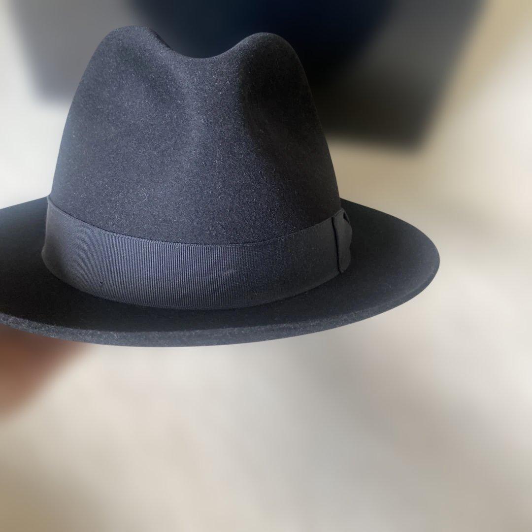 Borsalino ブラックフェルトハット