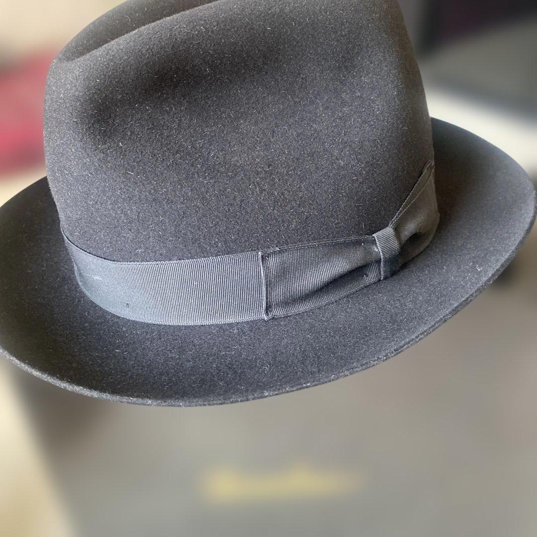 Borsalino ブラックフェルトハット