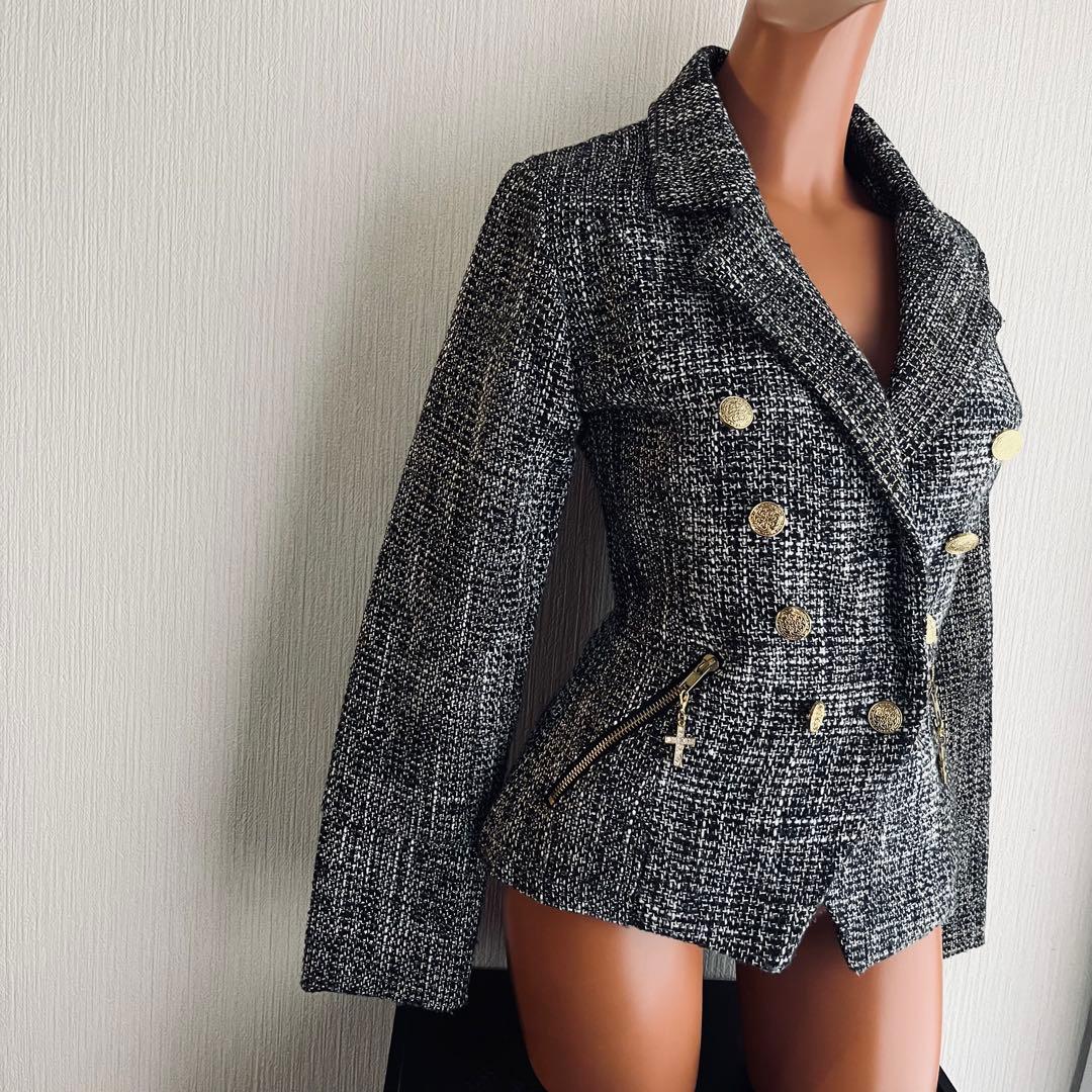 【平成ギャル】【希少】 d.i.a. ギャル系チャーム付きツイードジャケット