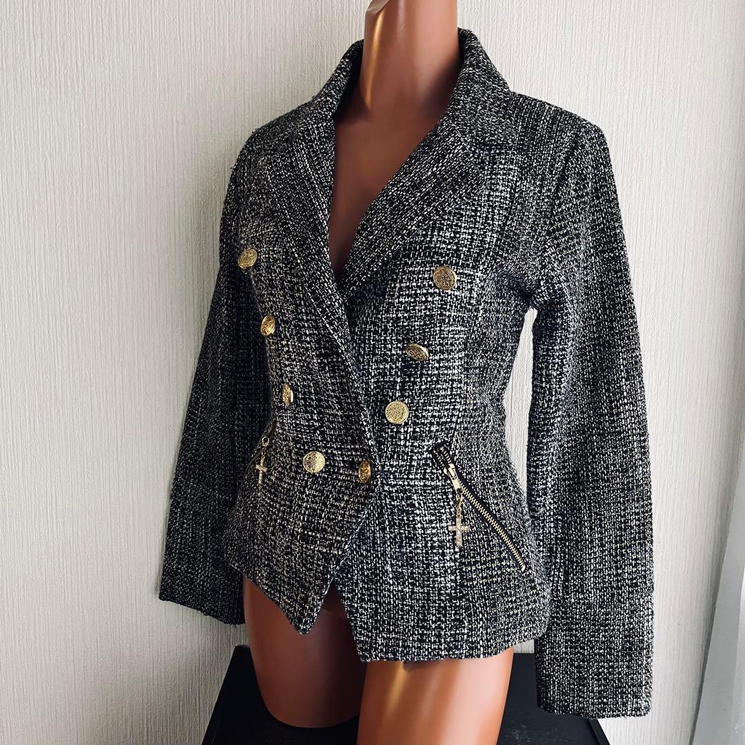 【平成ギャル】【希少】 d.i.a. ギャル系チャーム付きツイードジャケット