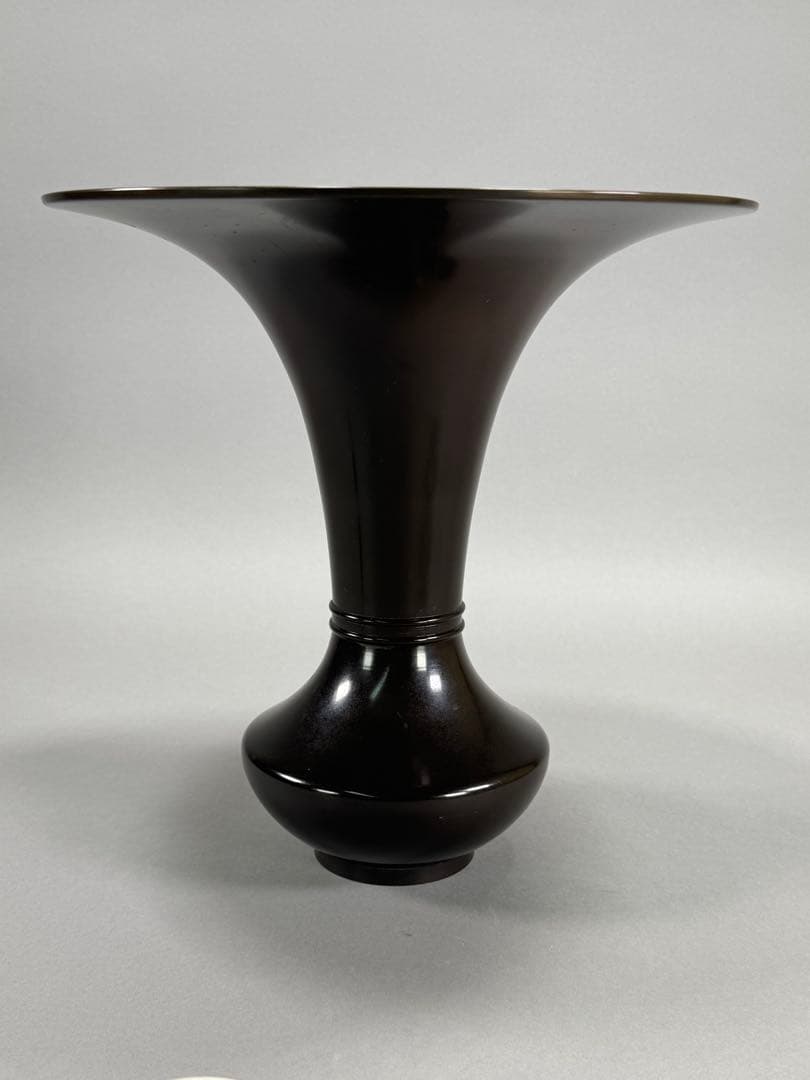 銅花器　いけばな　池坊　立花　古流　小原流　華道具　花瓶　在銘