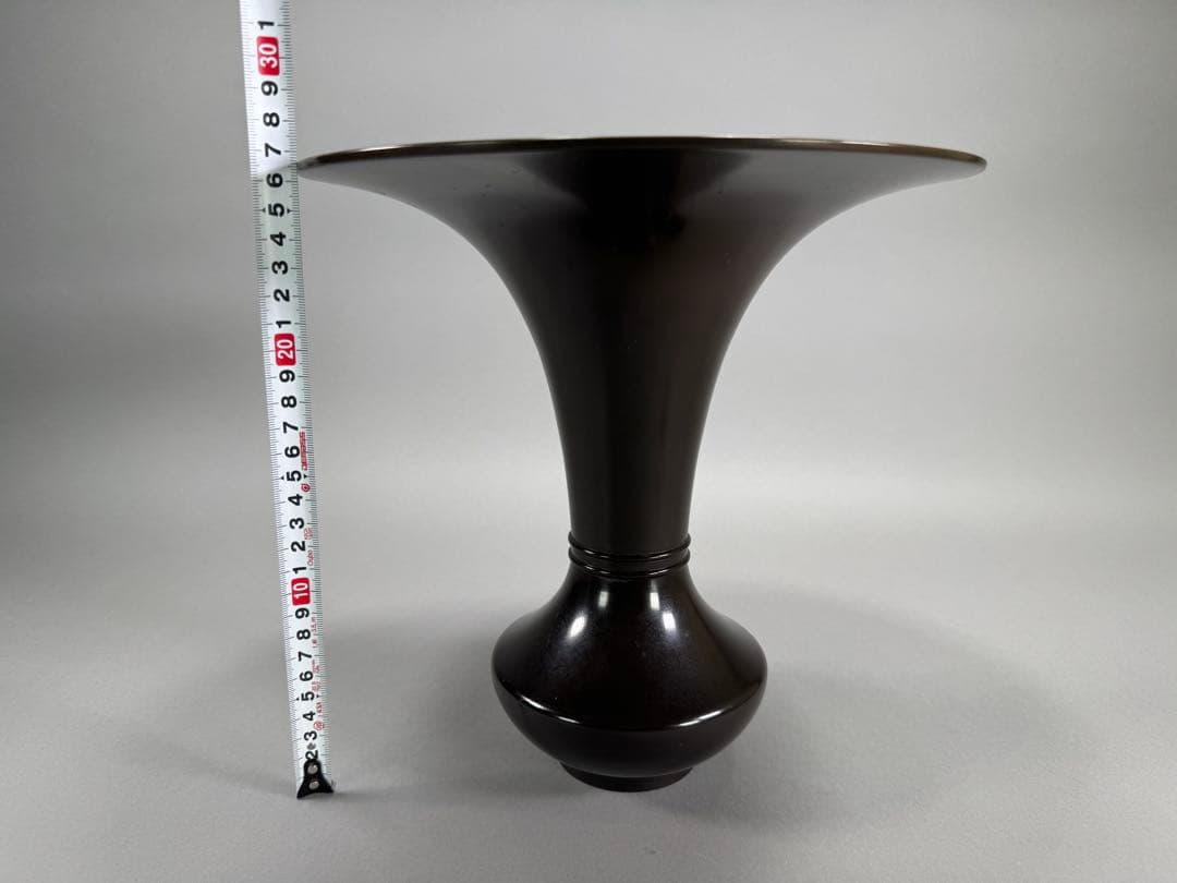 銅花器　いけばな　池坊　立花　古流　小原流　華道具　花瓶　在銘