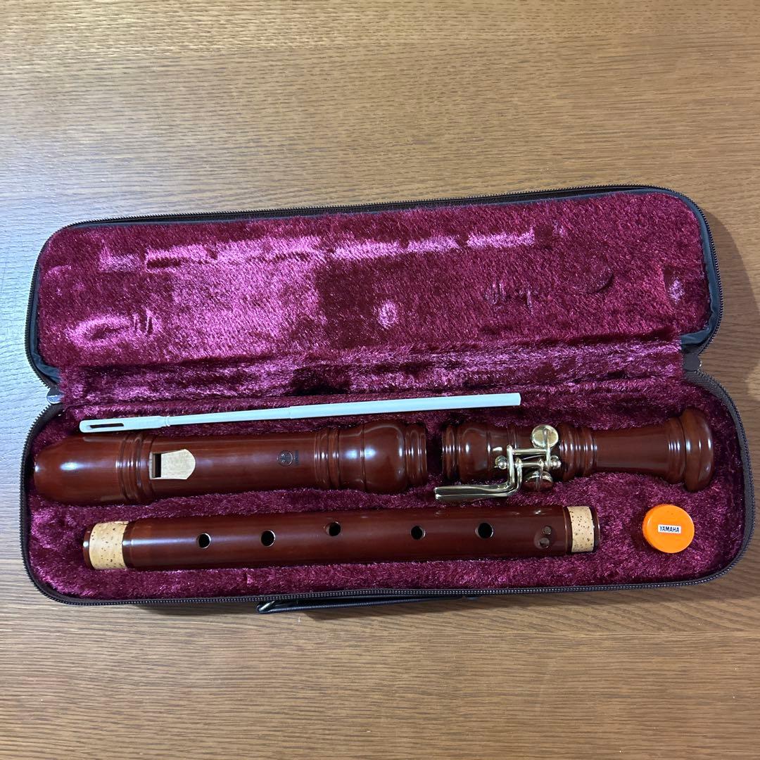 ヤマハ　テナーリコーダー 木製 ダークブラウン ケース付き