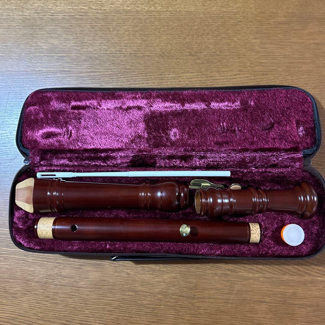 ヤマハ　テナーリコーダー 木製 ダークブラウン ケース付き