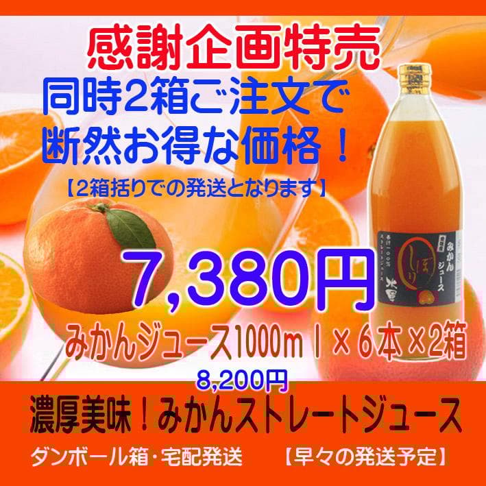 【なっつん】みかんジュース1000ｍｌ×12本×２セット