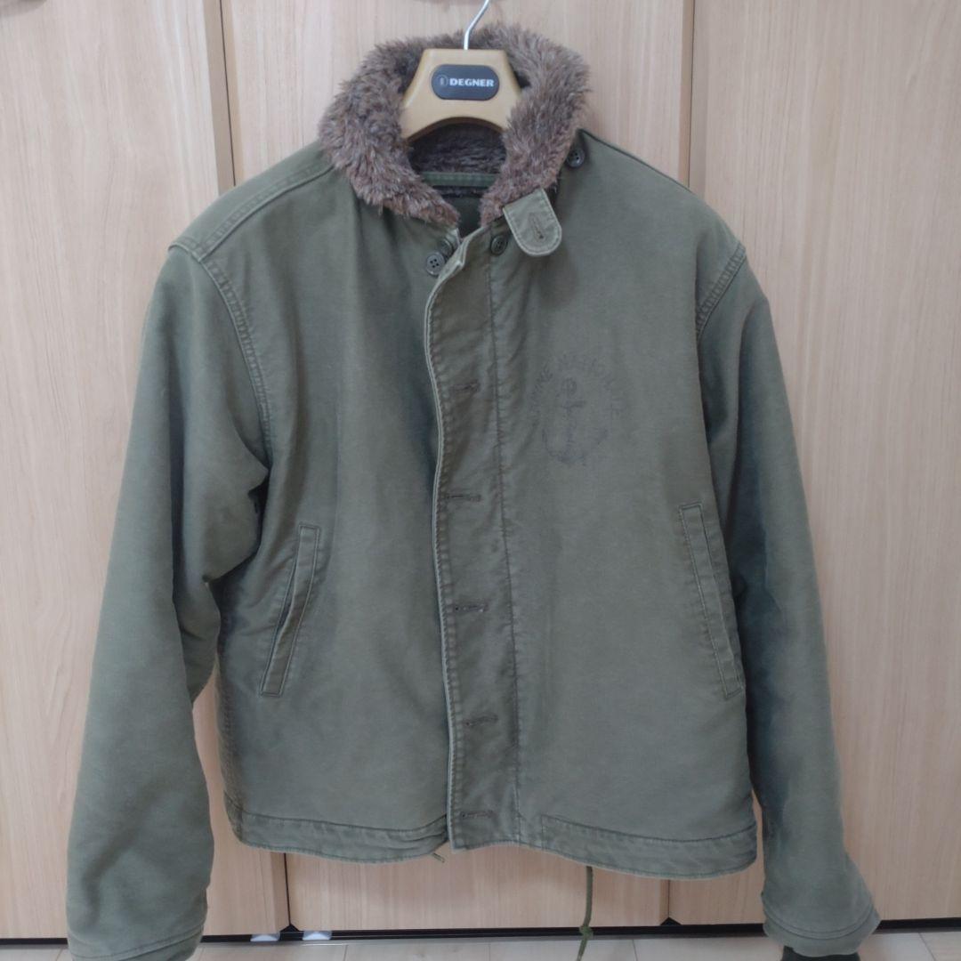 ぎんファー付きオリーブグリーンミリタリージャケット