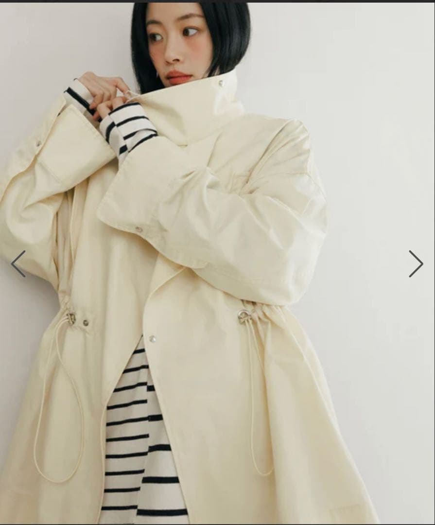 ADAM ET ROPÉ 【WEB限定】スタンドカラーハーフモッズコート