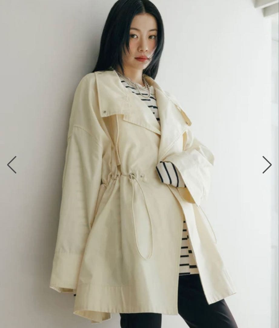 ADAM ET ROPÉ 【WEB限定】スタンドカラーハーフモッズコート