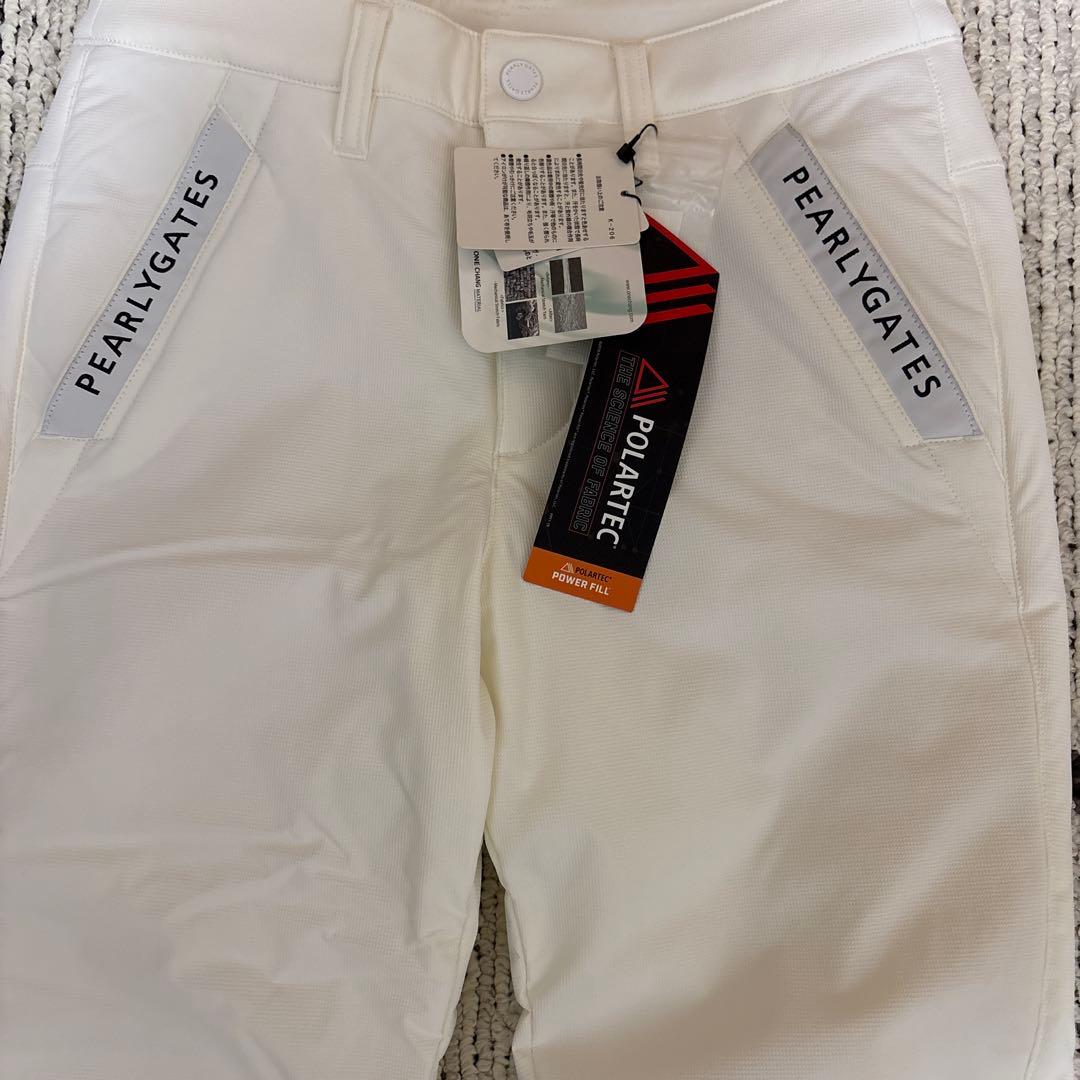 PEARLY GATES 中綿入れ防寒　ダウンレディースストレッチパンツ白ゴルフ