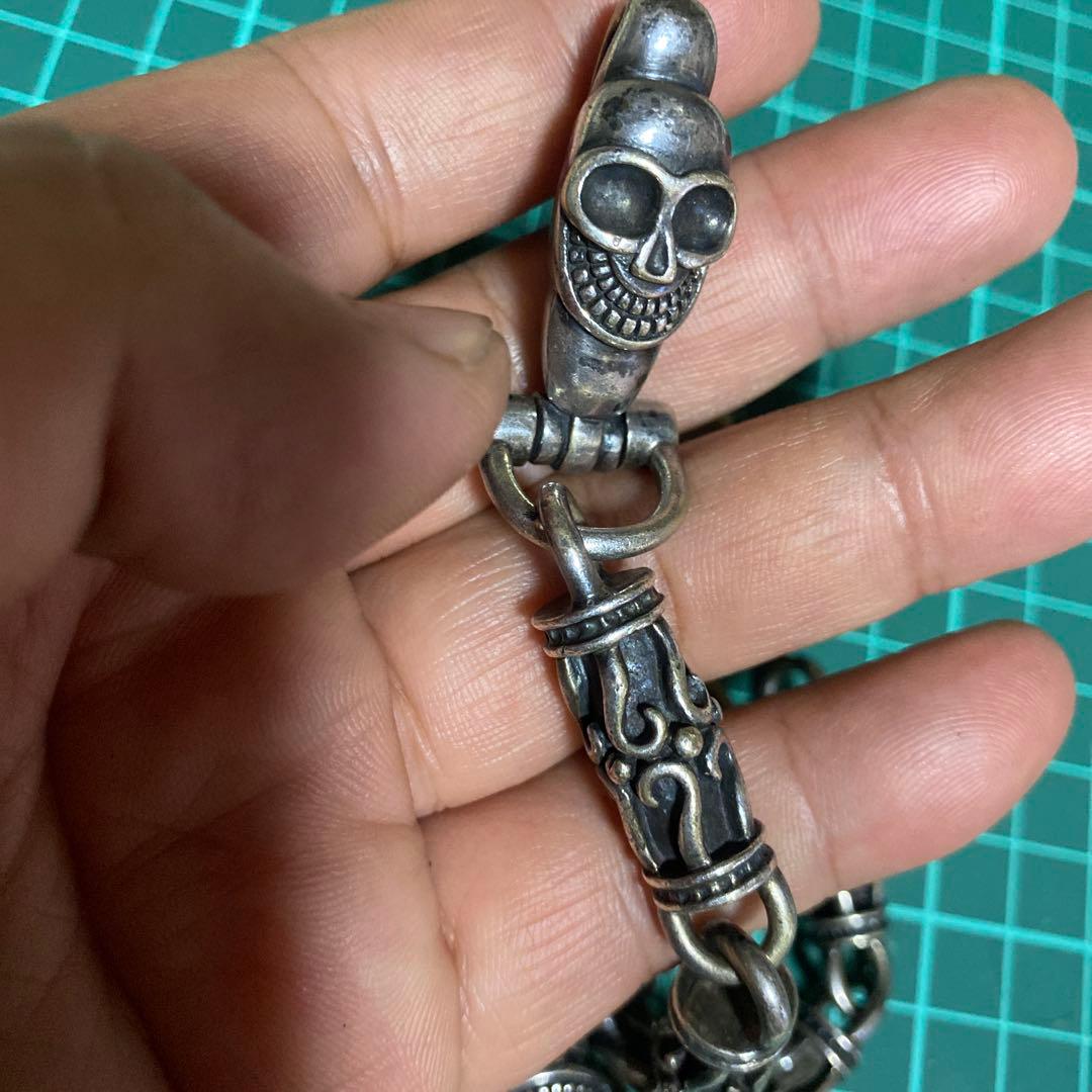 すごく早い　925 スカル　ウォレットチェーン