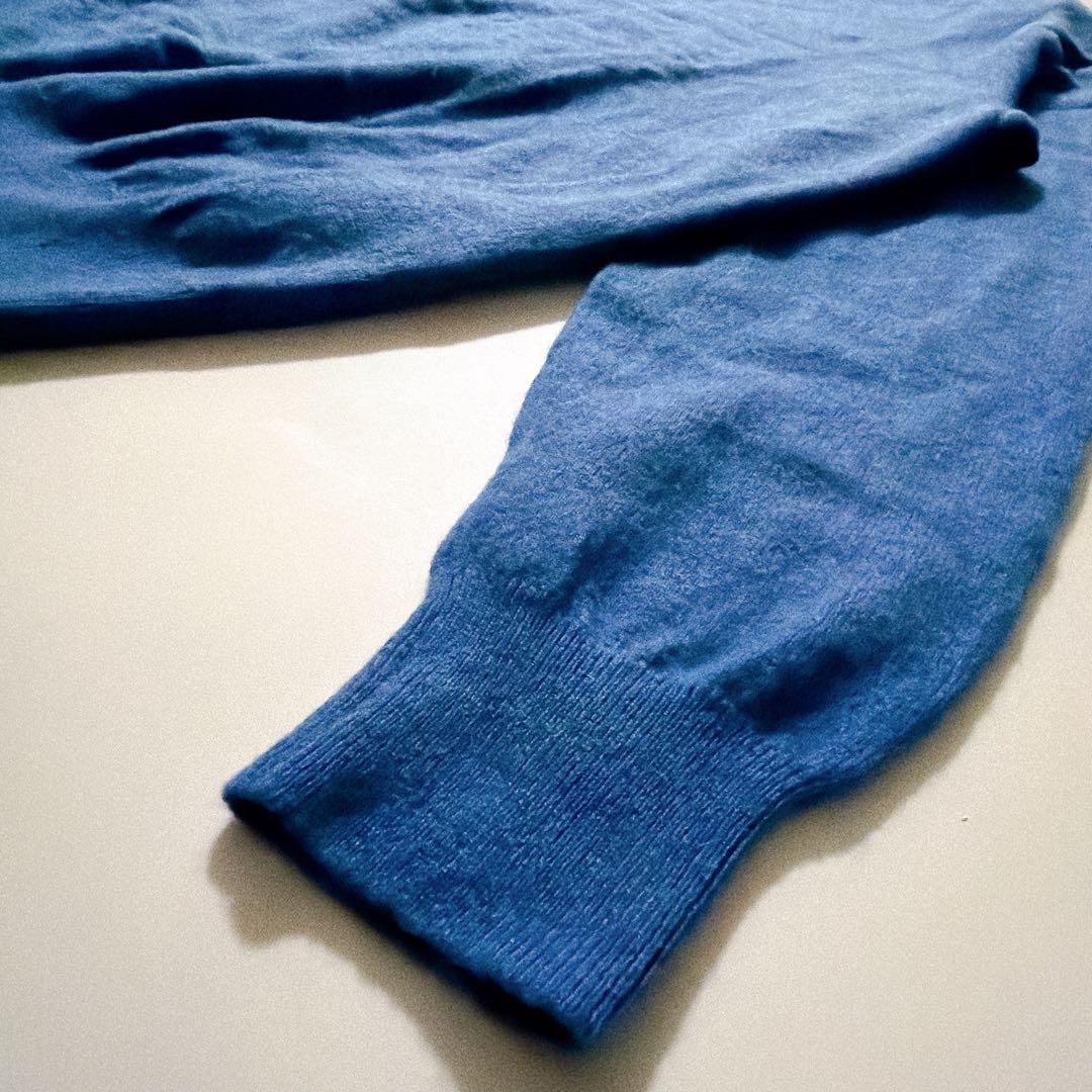 22年製✨ポロラルフローレン 同色ポニー ウールクルーネックニット ブルー XL