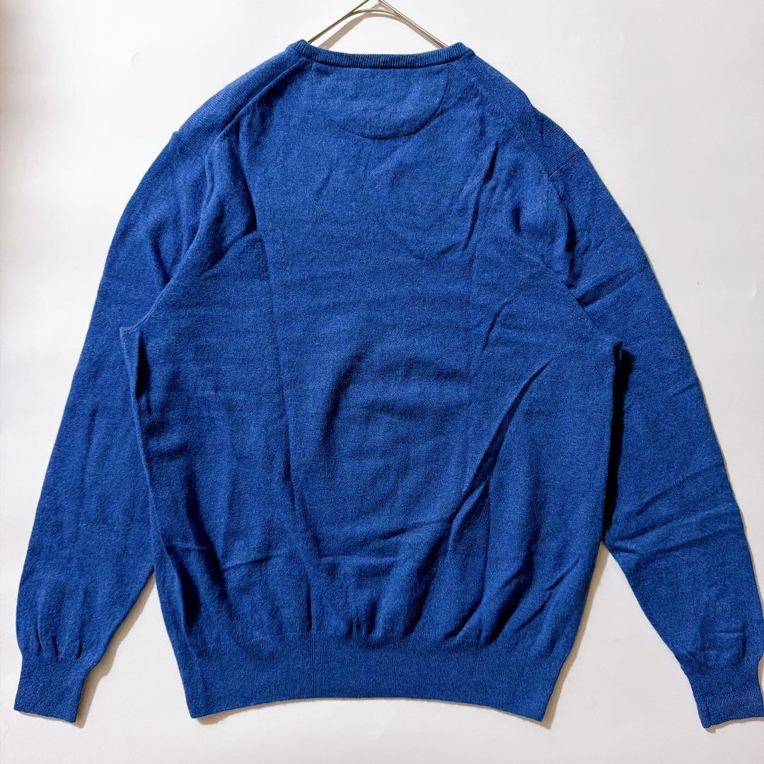 22年製✨ポロラルフローレン 同色ポニー ウールクルーネックニット ブルー XL
