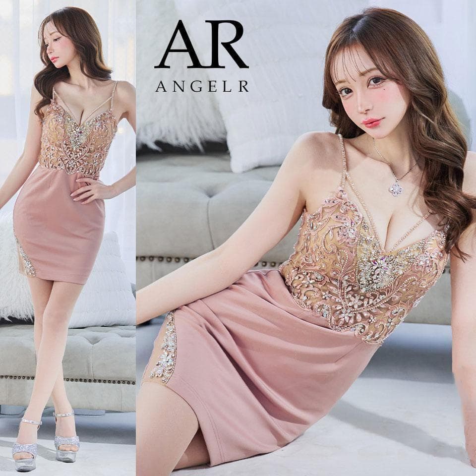 AngelR エンジェルアール アッパーレースバストシースルービジューミニドレス
