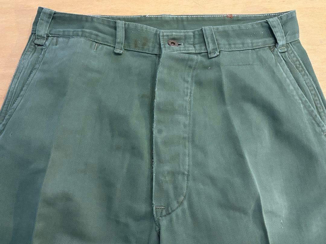 希少 40s 米軍実物 ベイカーパンツ 月桂樹ボタン ② OG-107