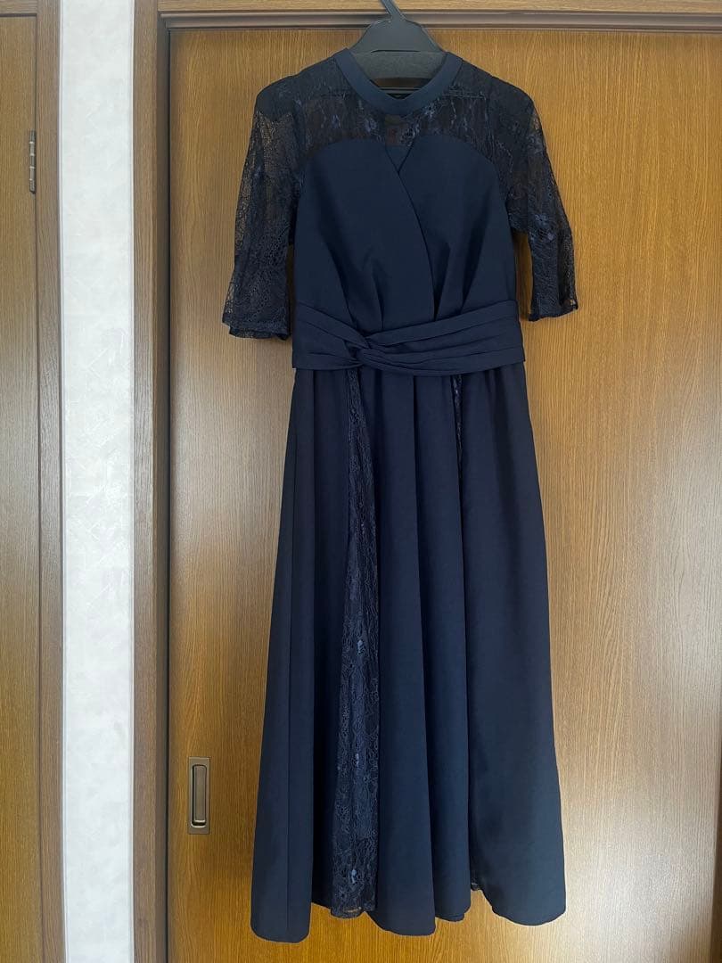 【niana】ビスチェ風ハイネックレース結婚式ワンピース