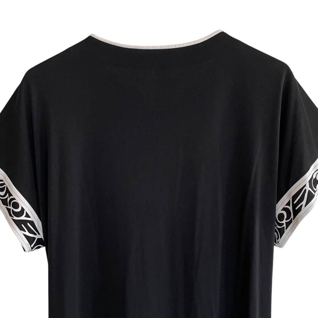 レオナール LEONARD チュニック ひざ丈ワンピース カンカン素材 ブラック