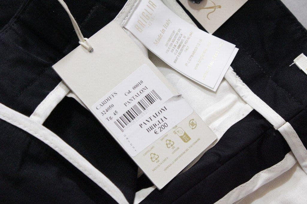 BRIGLIA 1949★新品ブリリア 綿麻2プリーツミリタリーチノ45ブラック