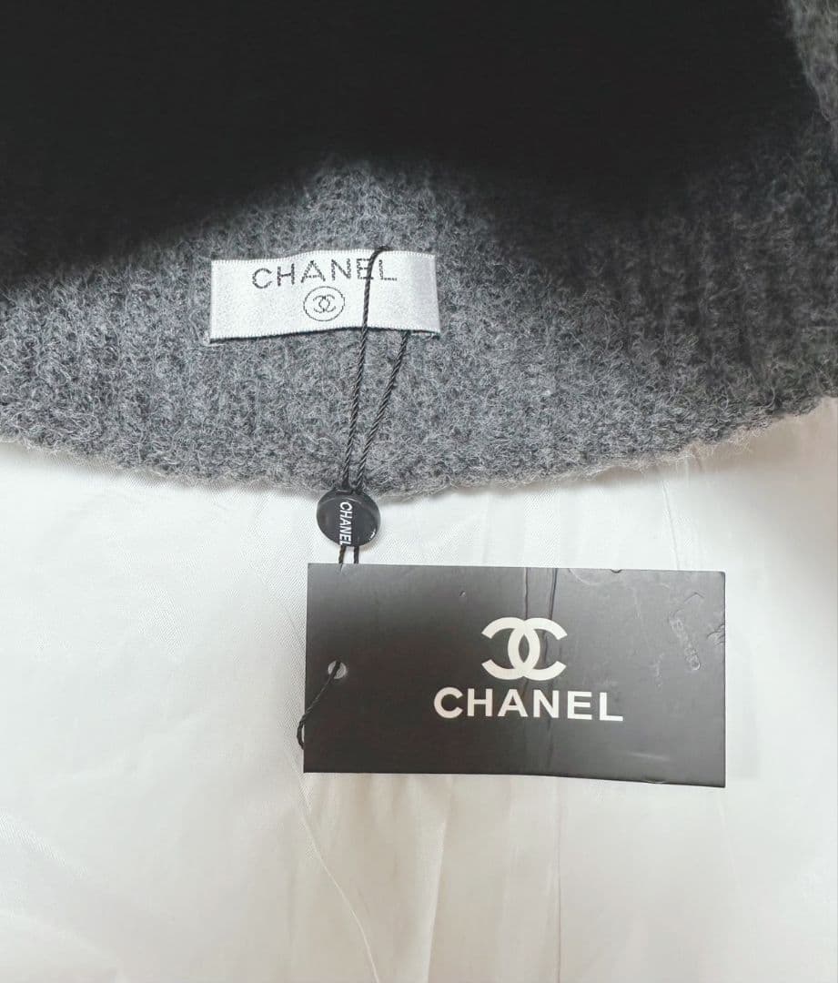 CHANEL グレー ニット帽 ノベルティ新品タグ付き