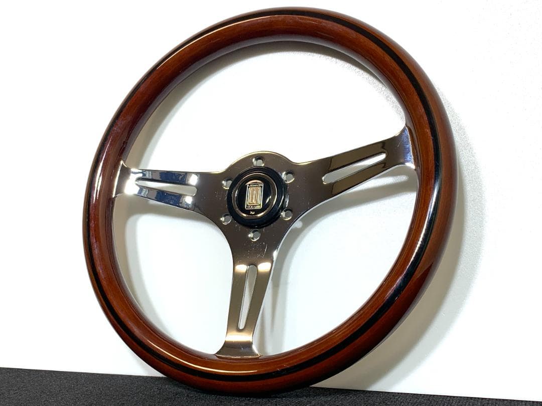 ウッド ステアリング 美品 ホーンボタン付 当時物 希少 ナルディ モモ