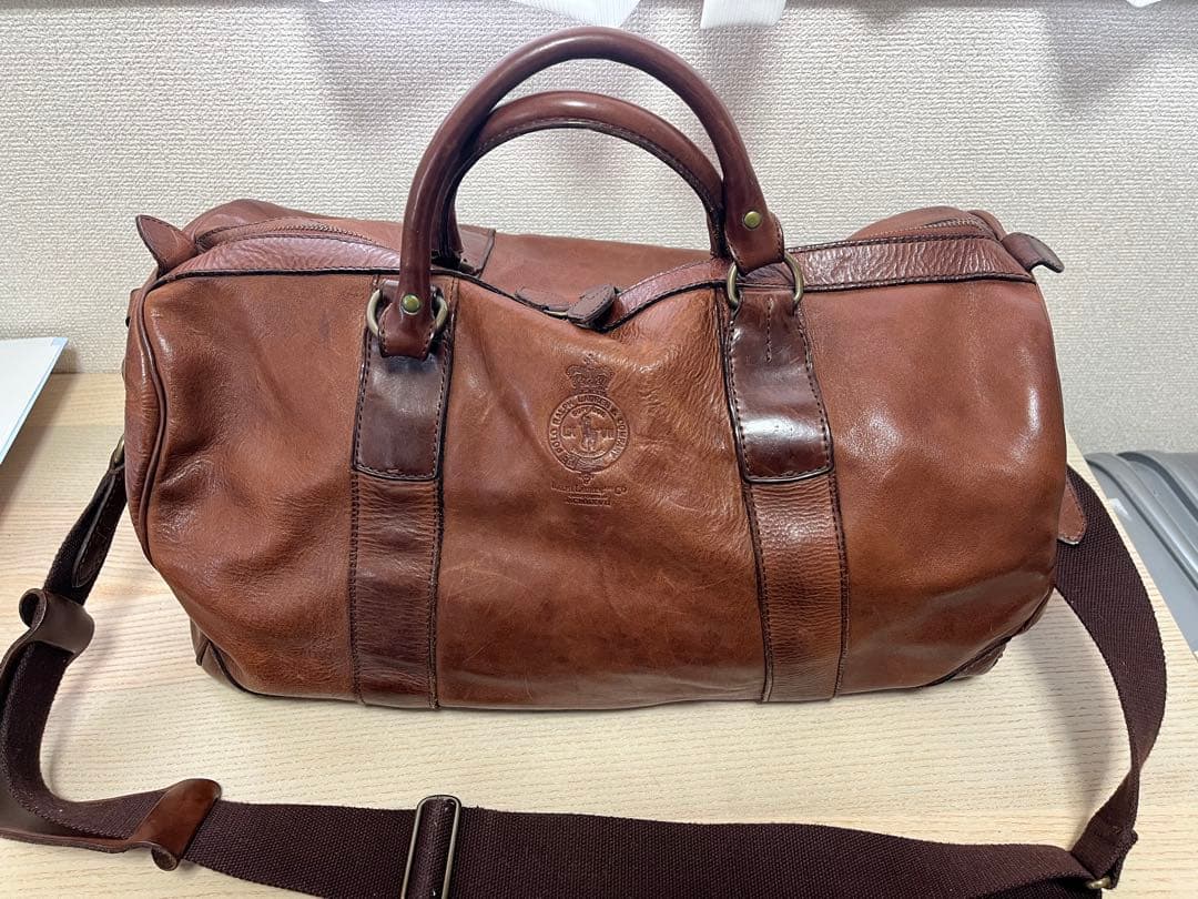 ラルフローレン 本革 レザー ダッフルバッグ ブラウン ボストンバッグ