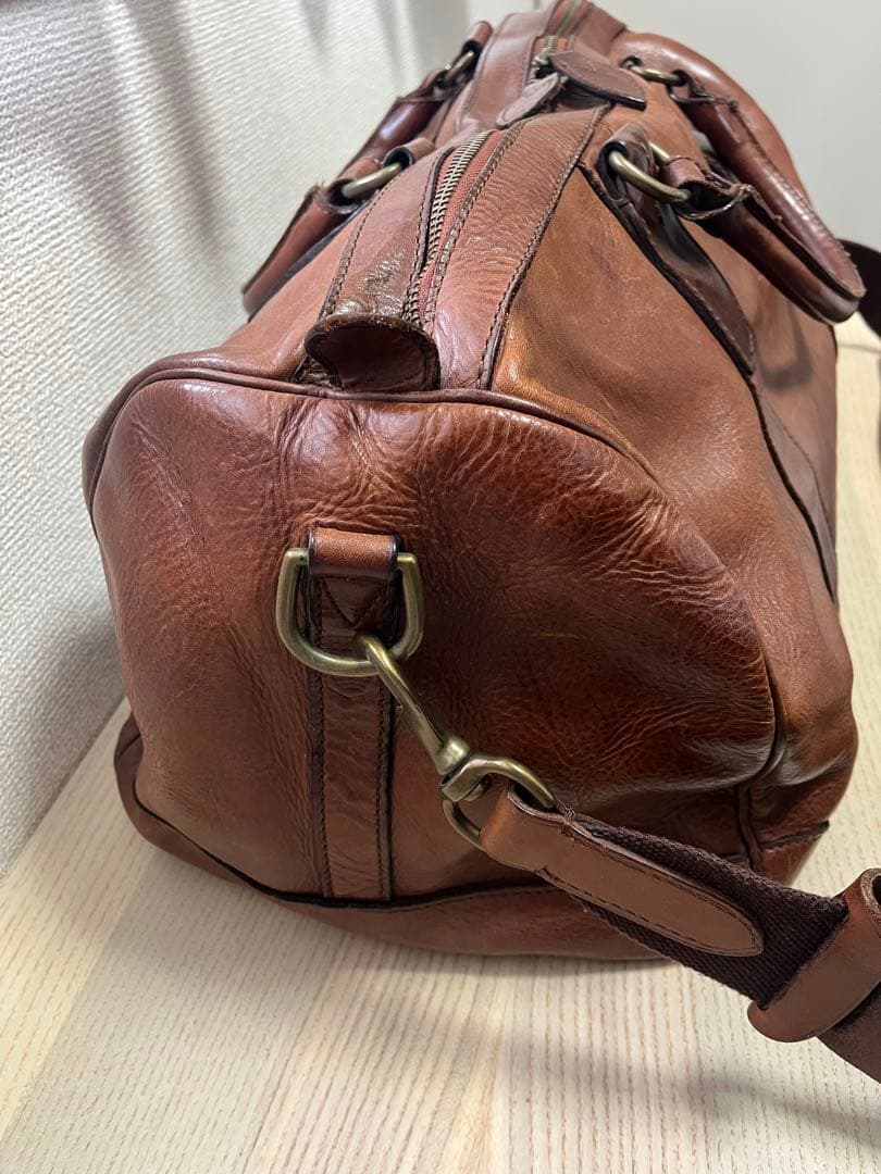 ラルフローレン 本革 レザー ダッフルバッグ ブラウン ボストンバッグ
