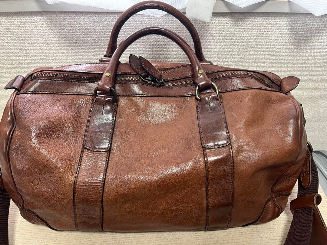 ラルフローレン 本革 レザー ダッフルバッグ ブラウン ボストンバッグ