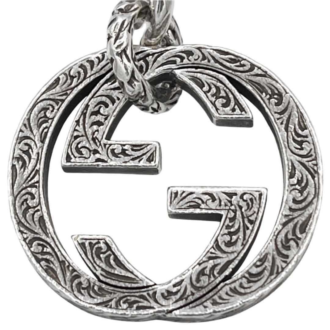 グッチ 925 インターロッキングG アラベスク キーリング シルバー 銀 Ag