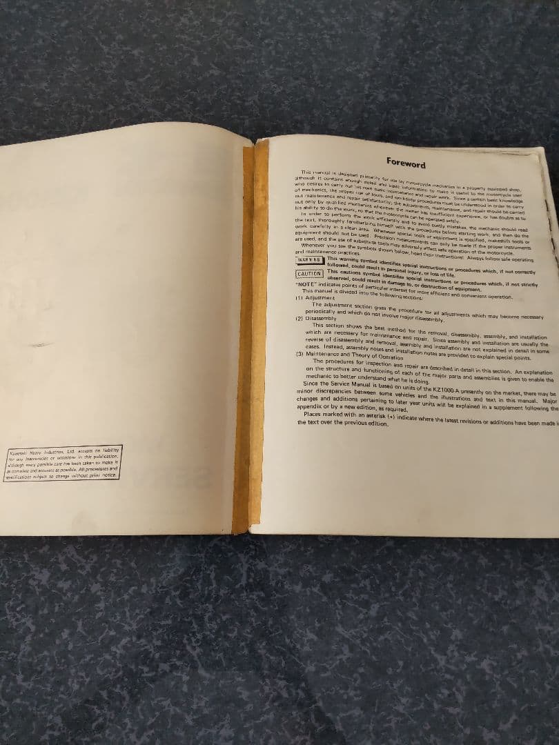 KAWASAKI KZ1000 モーターサイクル サービスマニュアル・希少