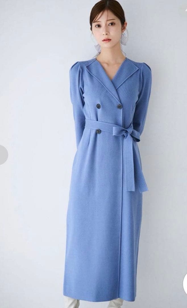 CELFORD トレンチ風ニットワンピース